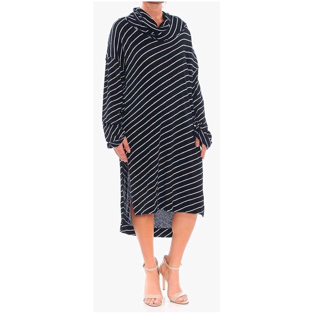 FREE PEOPLE We The Free Gotta Have It Indigo Striped Tunic Nautical Bohemian L